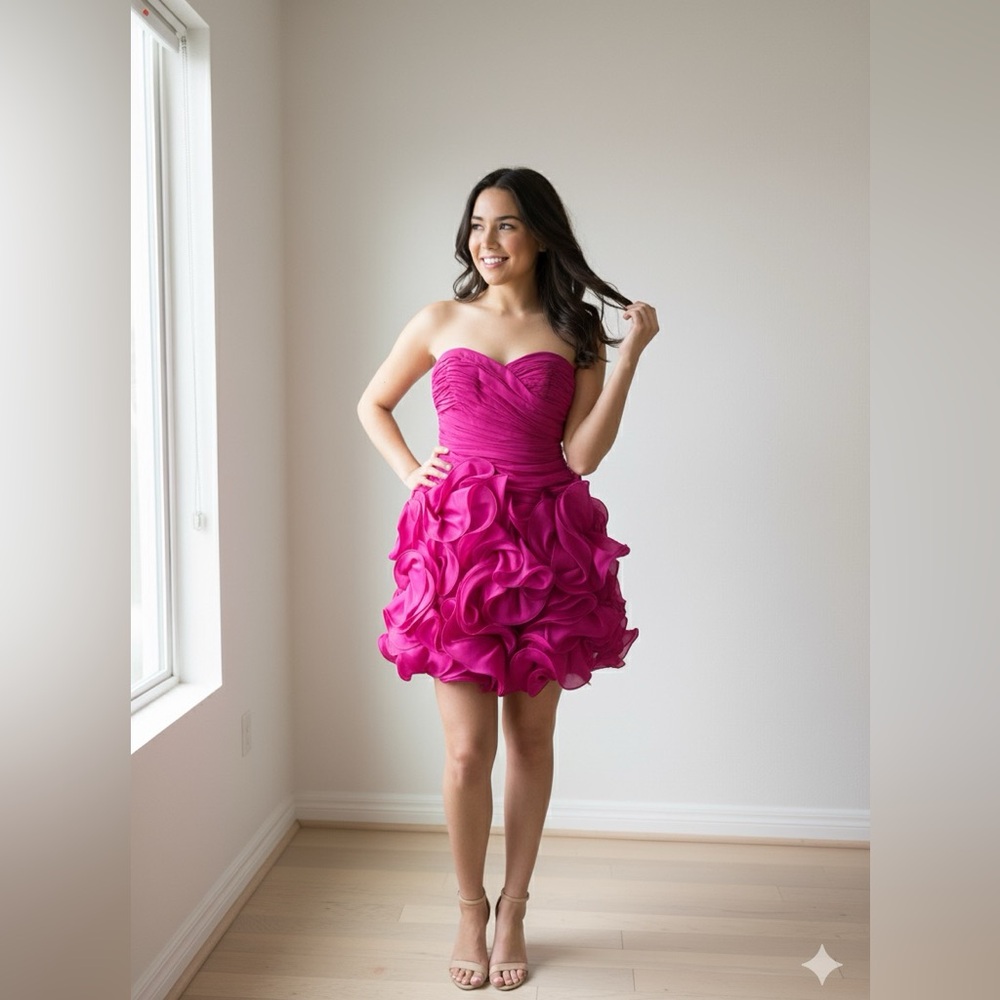 Elegant Strapless Pink Dress